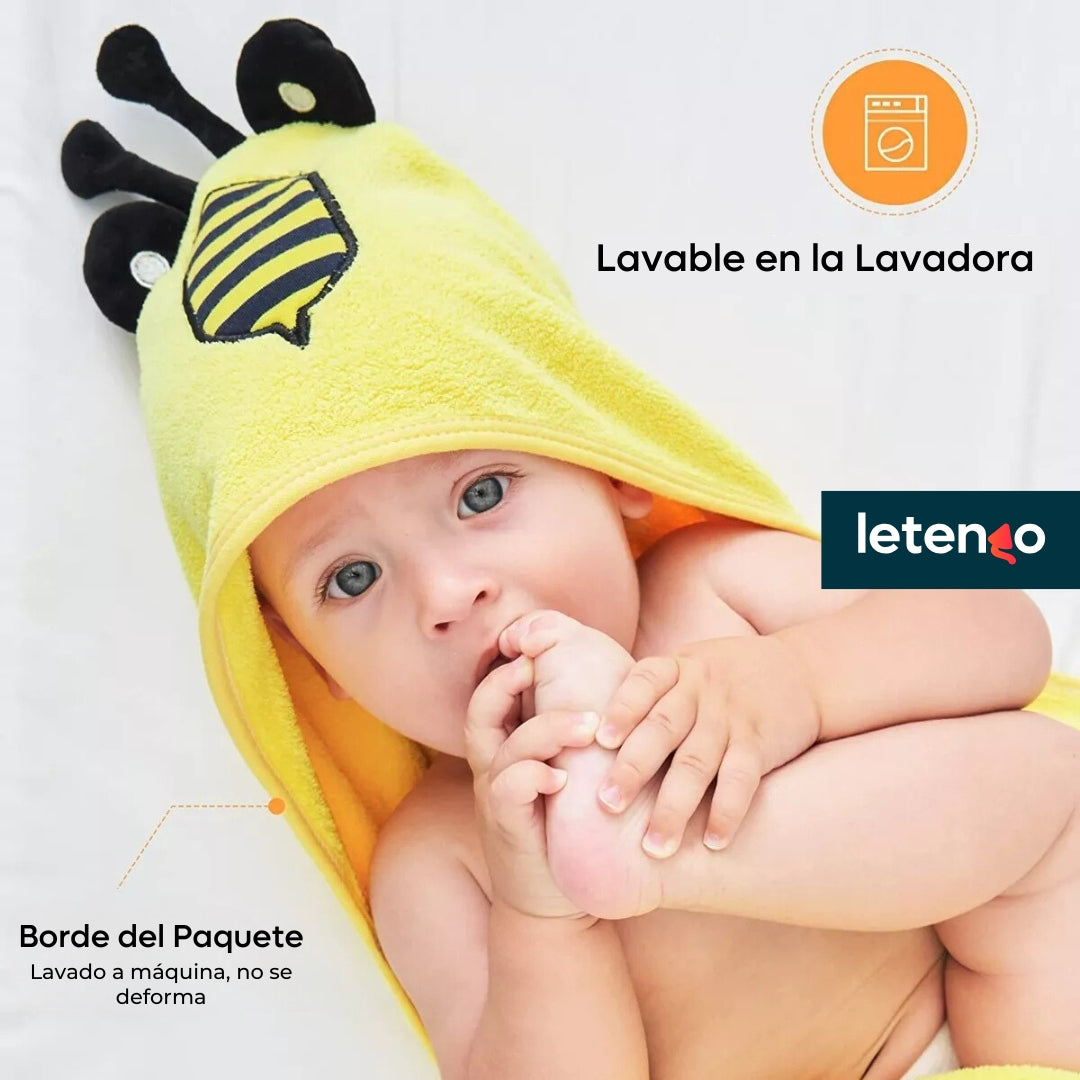 Juego De Toallas Algodón Con Capucha Para Niño/a Baño Playa