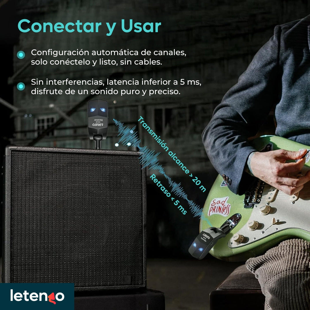 Sistema Inalámbrico Para Guitarra Bajo Ukelele 2,4 Ghz
