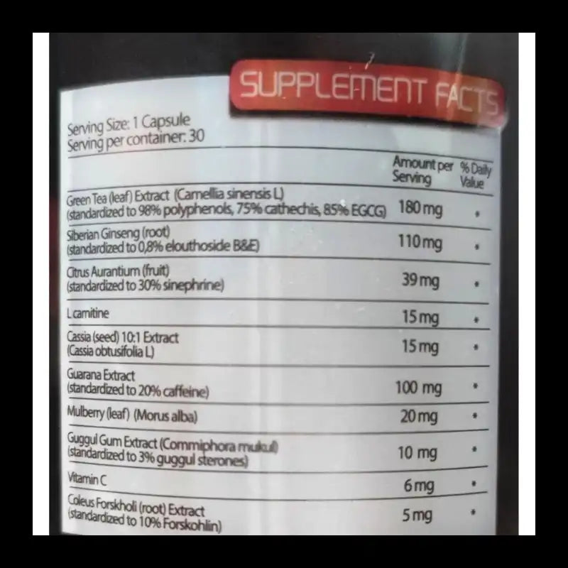 Nitrofit 30 Capsulas Quema Grasa