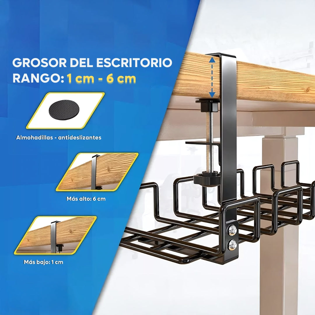 Bandeja Organizadora De Cables Para Escritorio De Metal