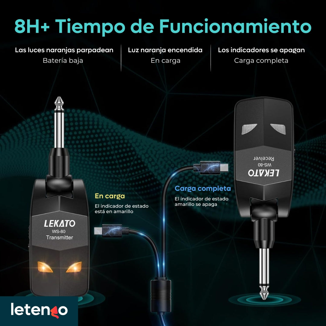 Sistema Inalámbrico Para Guitarra Bajo Ukelele 2,4 Ghz