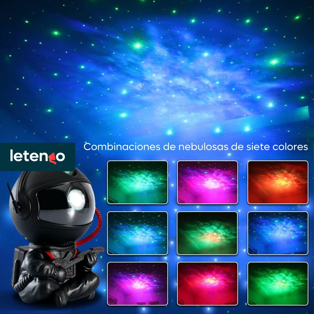 Astronauta Proyector De Estrellas Galaxia Aurora Luz Led