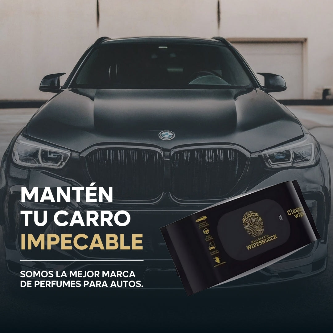 Perfume Para Carro Carblock + Paños Humedos Wipesblock
