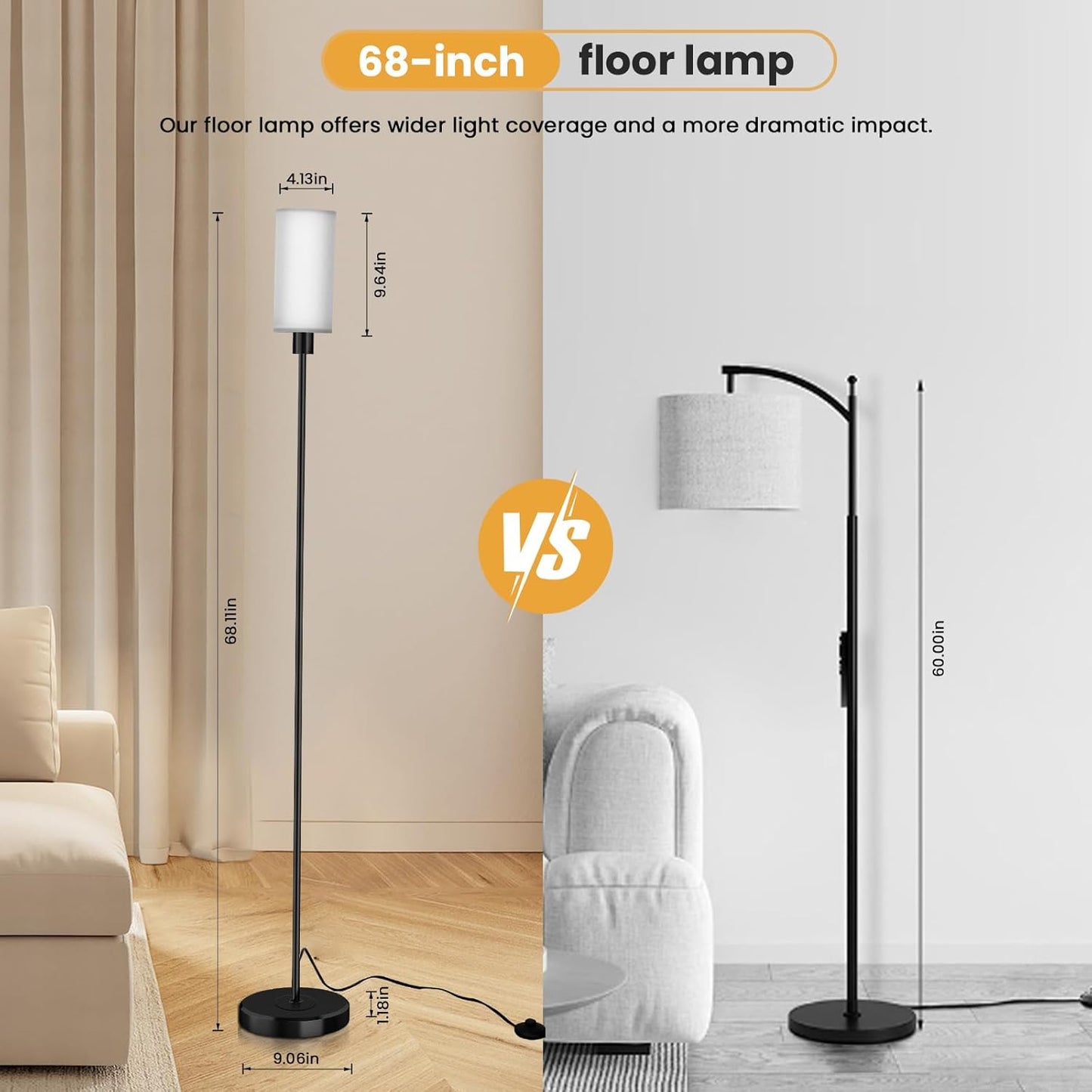 Lámpara De Pie Led Para Habitación Oficina Sala Moderna