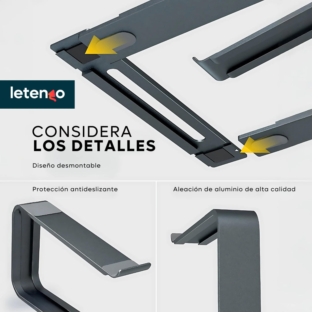 Base Soporte Ergonómico Para Pc Portátil Laptop Aluminio Mac