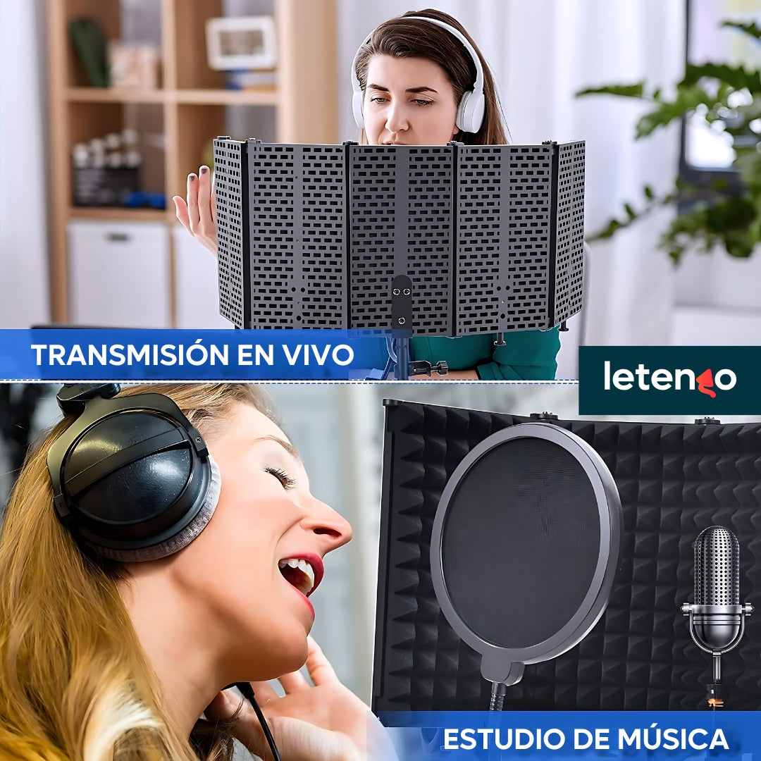 Paneles De Aislamiento Para Micrófono + Trípode + Filtro Pop
