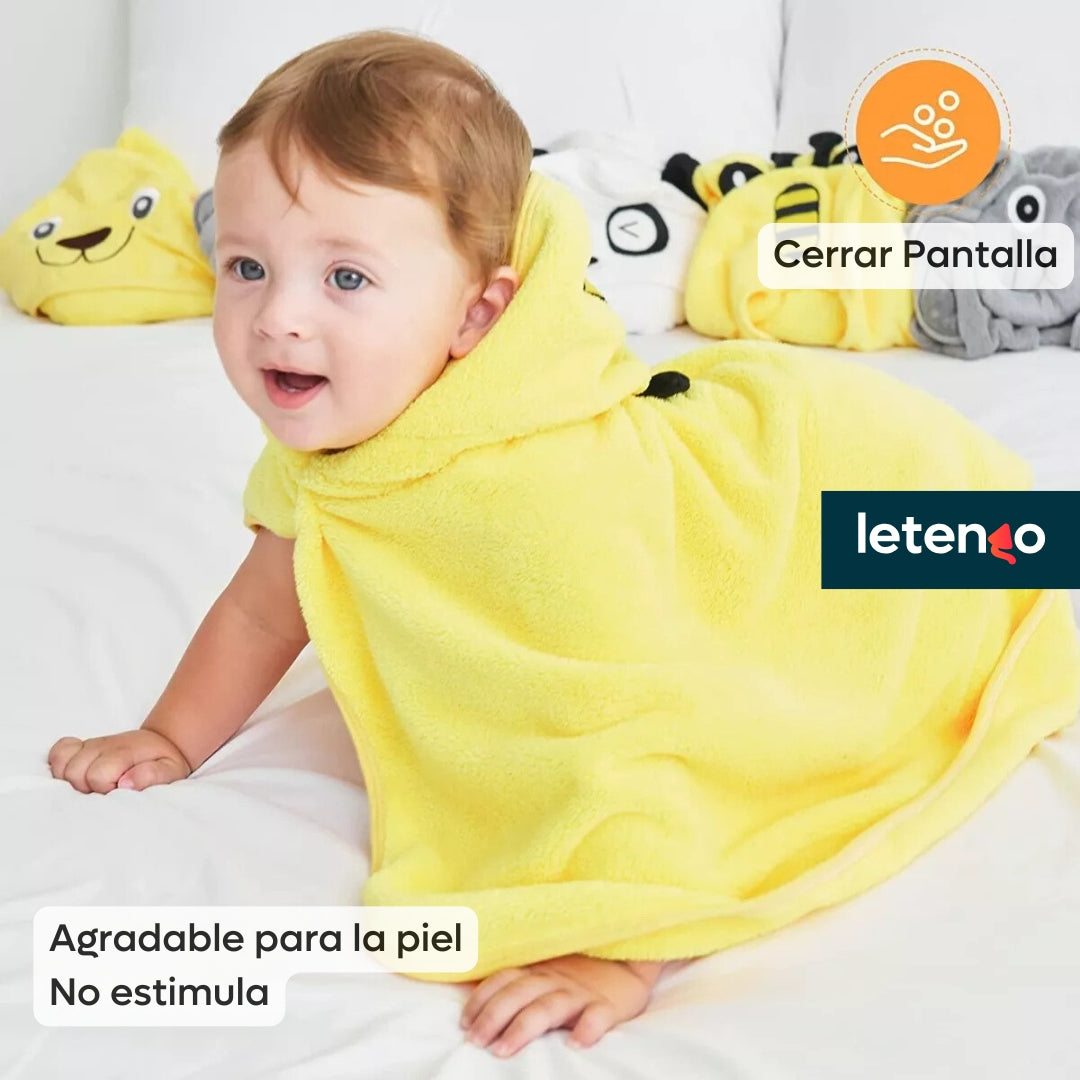 Juego De Toallas Algodón Con Capucha Para Niño/a Baño Playa