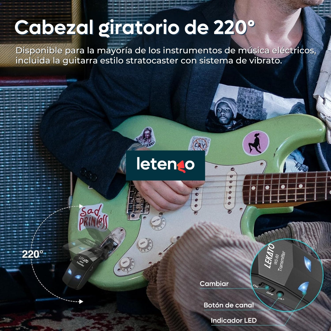 Sistema Inalámbrico Para Guitarra Bajo Ukelele 2,4 Ghz
