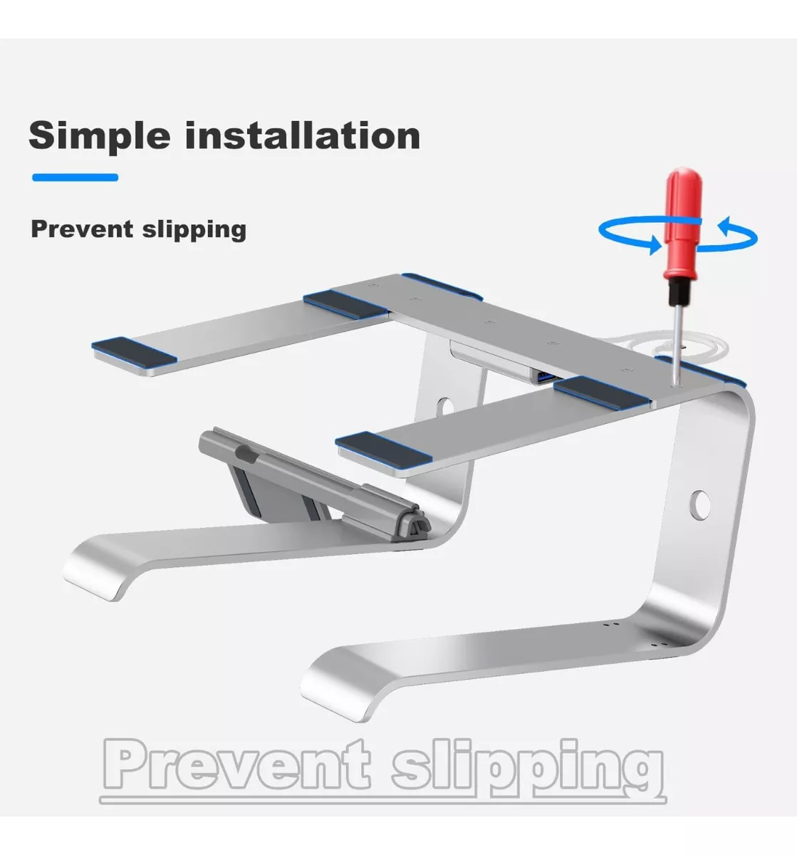 Base Soporte Ergonómico Para Pc Portátil Laptop Aluminio Mac