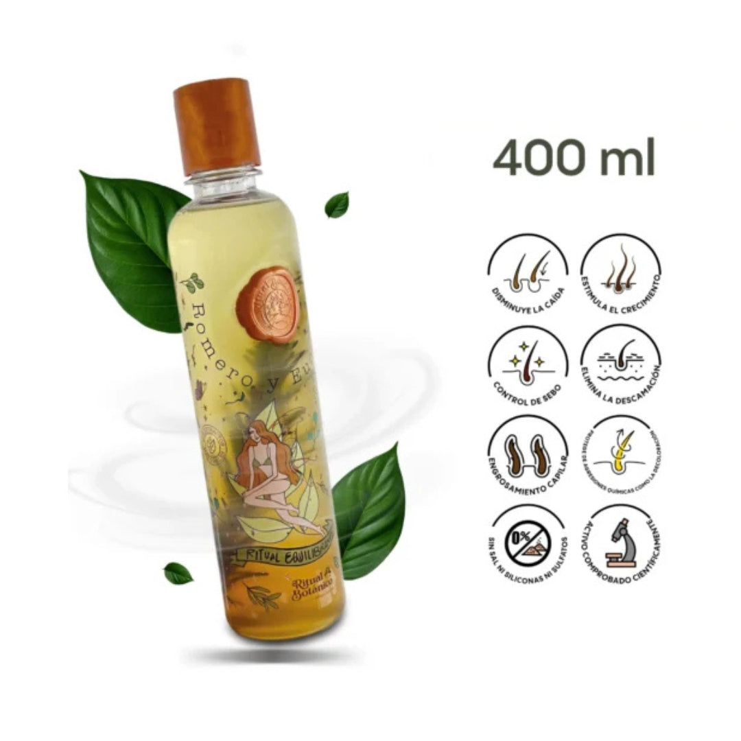 Shampoo Control Grasa con Romero y Eucalipto - Ritual Botánico