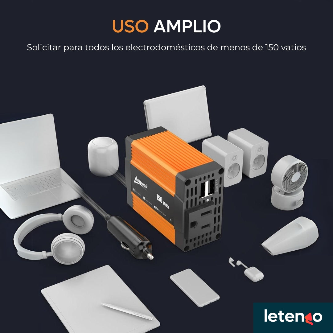 Inversor Convertidor De Corriente Carro Dc 12v A 110v 150w