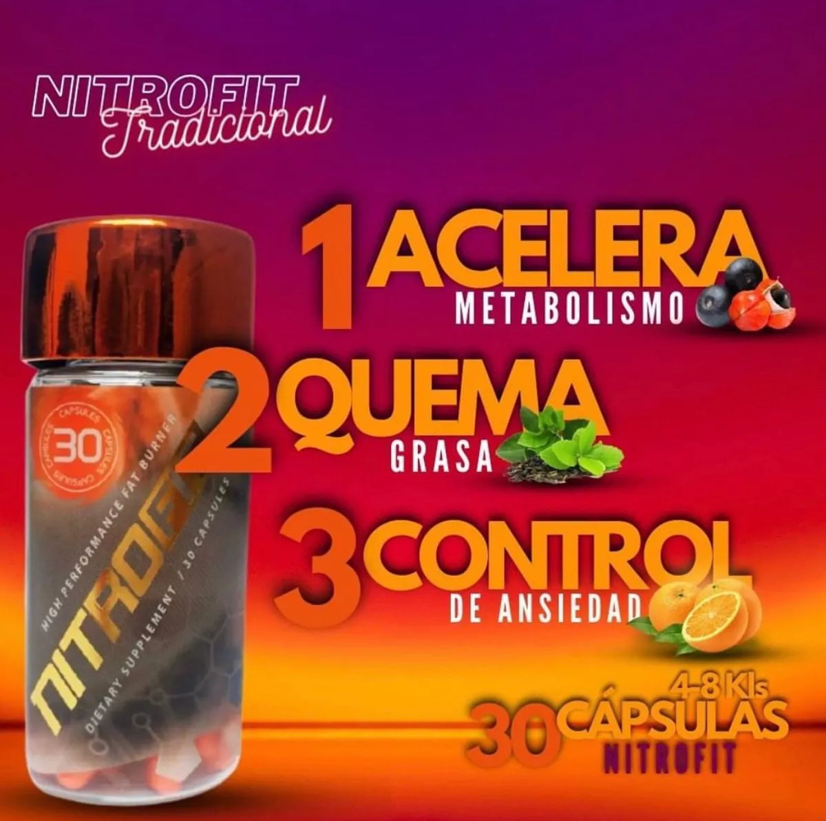 Nitrofit 30 Capsulas Quema Grasa