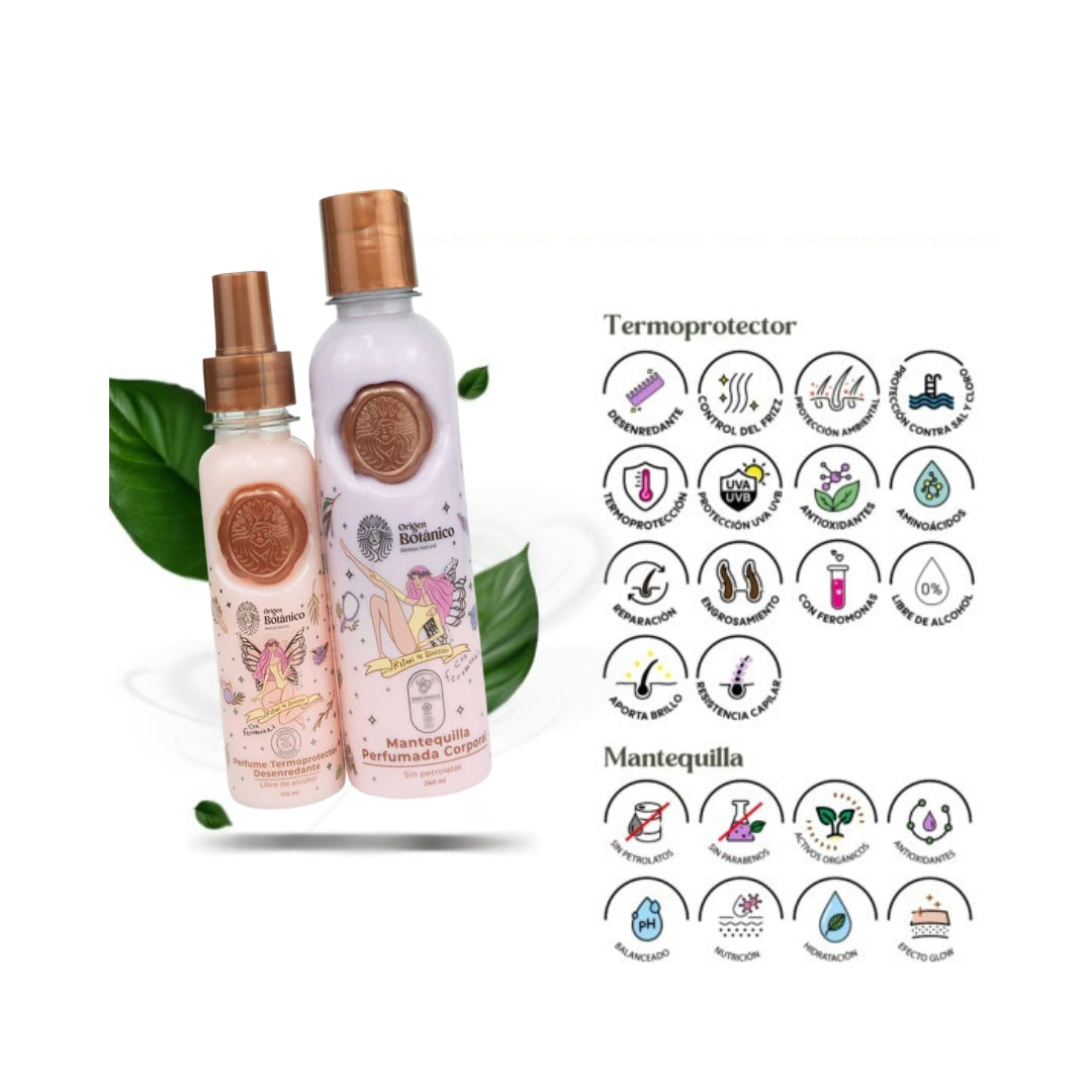 Combo ritual de seducción perfume capilar y mantequilla corporal - Ritual Botánico