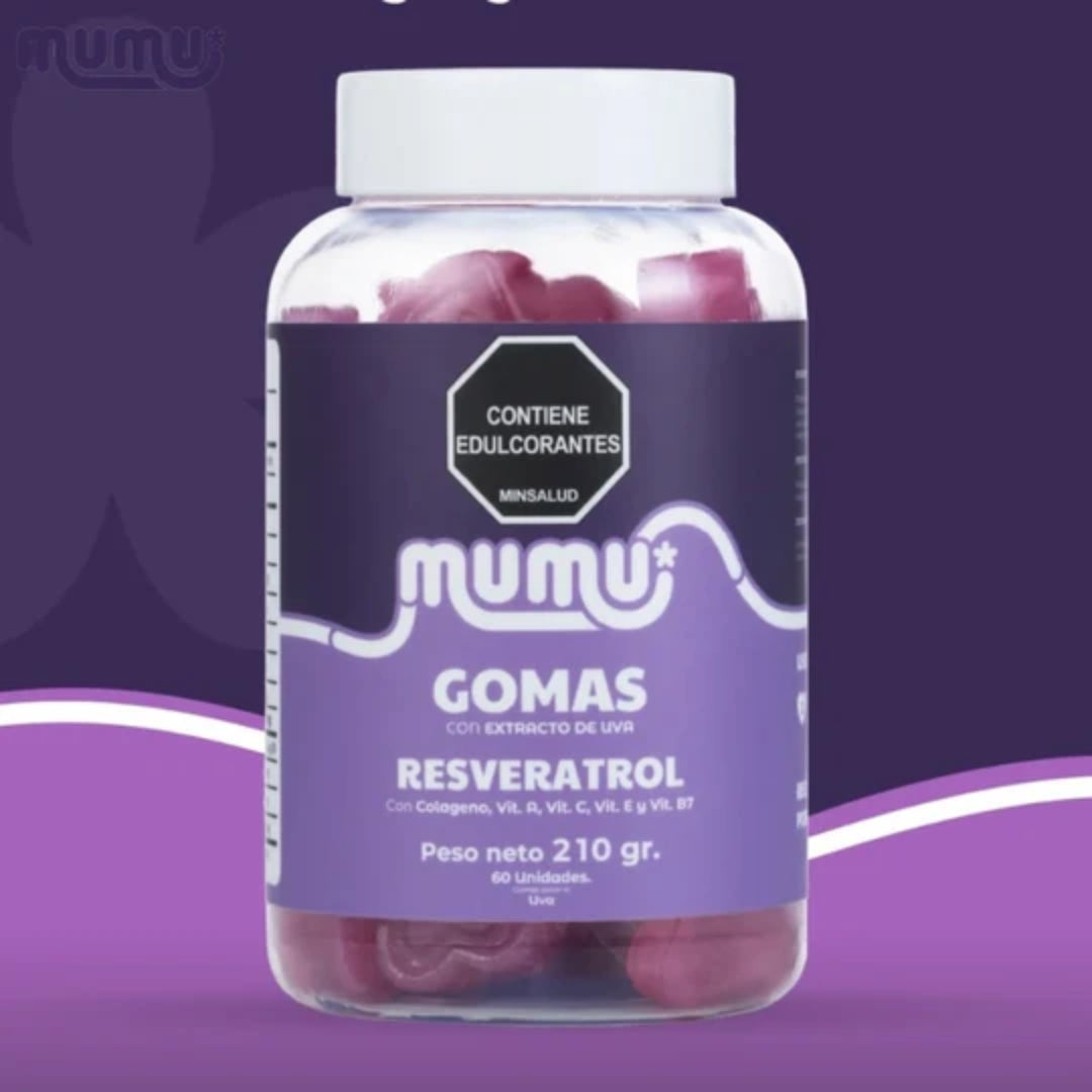Gomas de Resveratrol 60Unds Sabor Uva - Mumu