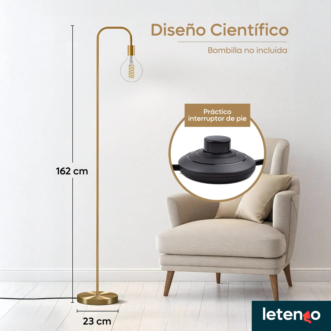 Lámpara De Pie Led Para Habitación Oficina Sala Moderna - Dorada