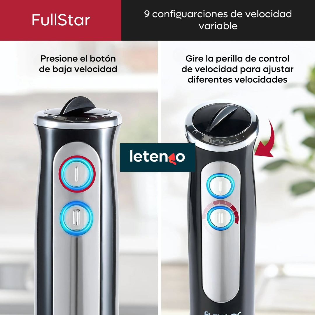Batidora De Inmersión Licuadora De Mano Fullstar 4 En 1