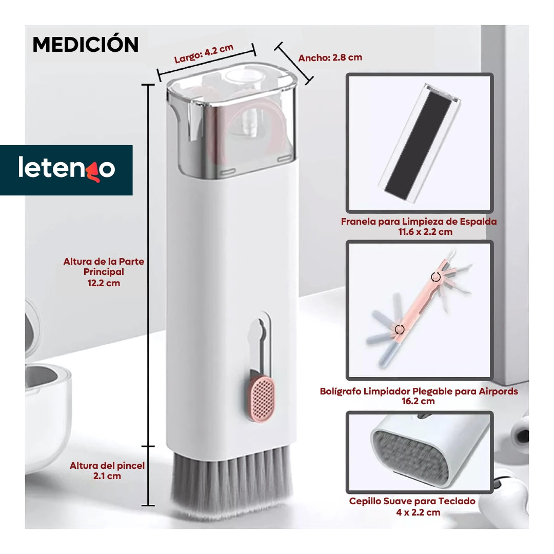 Limpiador Para Audífonos Celulares Teclados Y Portátil 7 En 1