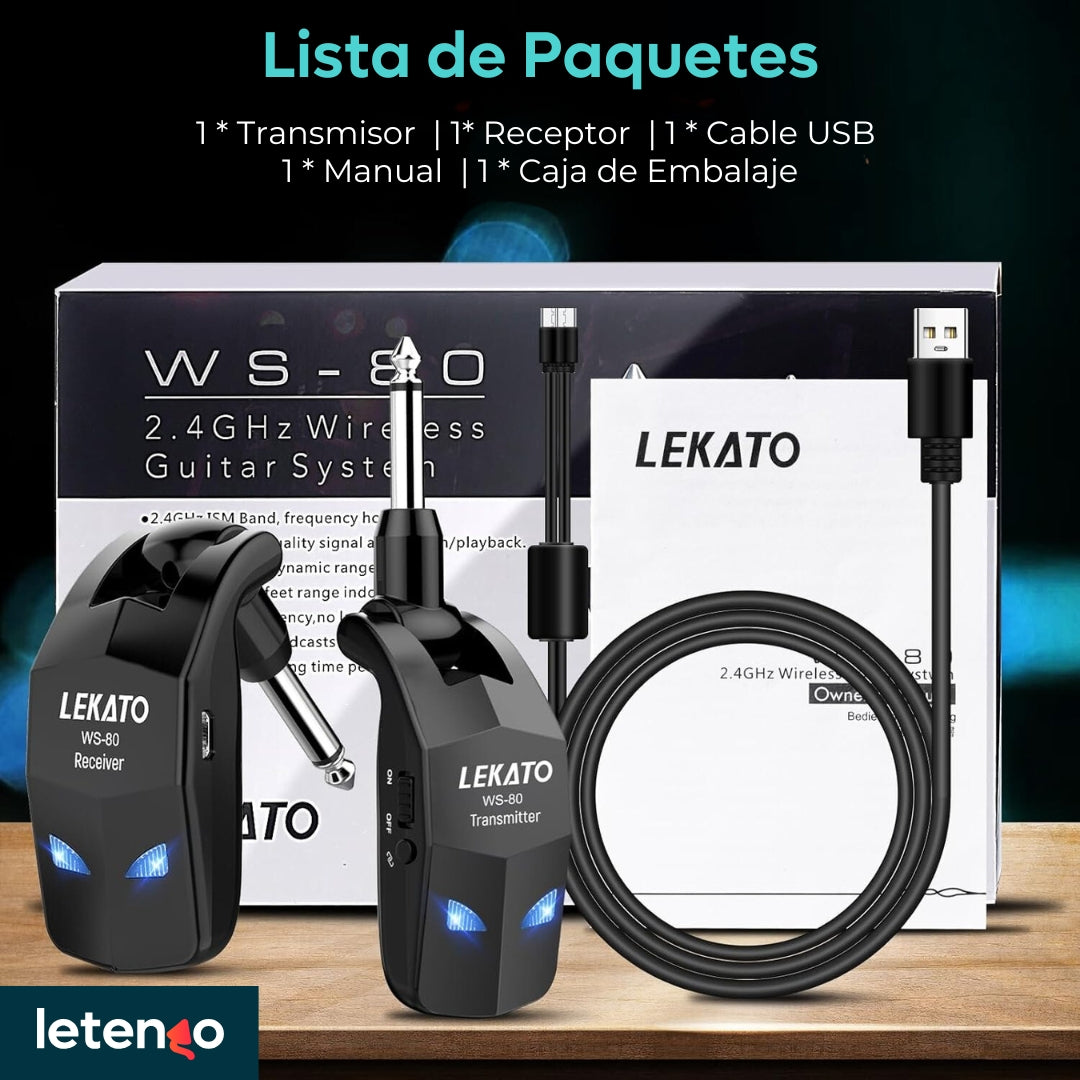 Sistema Inalámbrico Para Guitarra Bajo Ukelele 2,4 Ghz