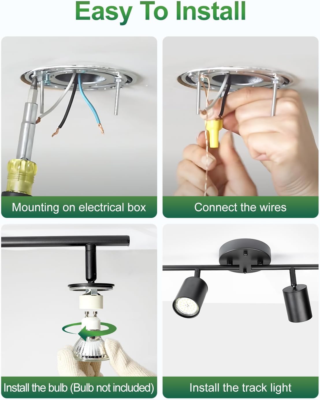 Lámpara De Techo Moderna Plegable Con Cabezal Giratorio Negro