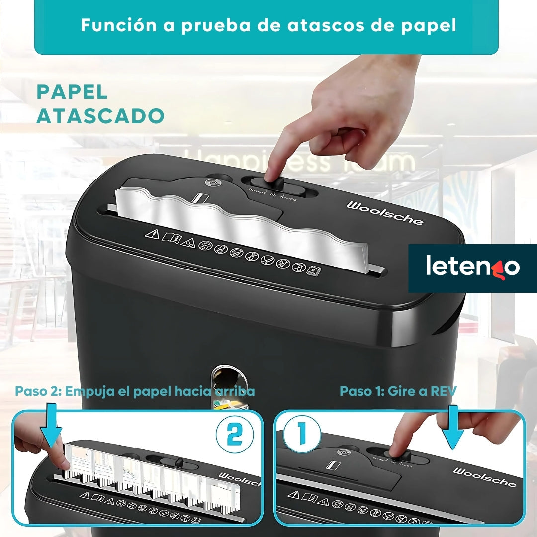 Trituradora Destructora De Papel Cd Tarjeta Portátil Oficina