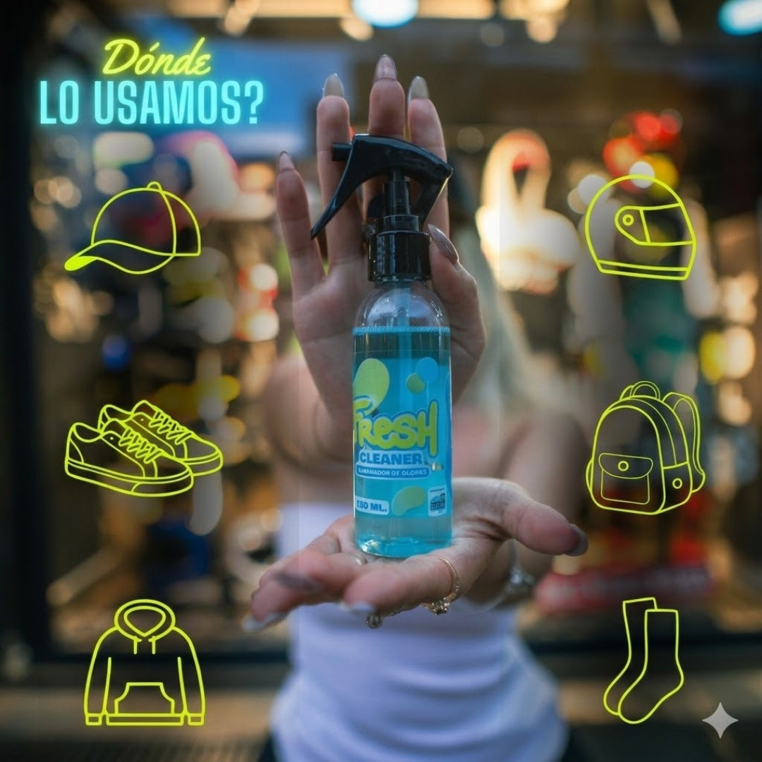 Kit x3 Spray Eliminador De Olores Fresh Cleaner Para Gorras, Zapatos, Cascos, Bolsos