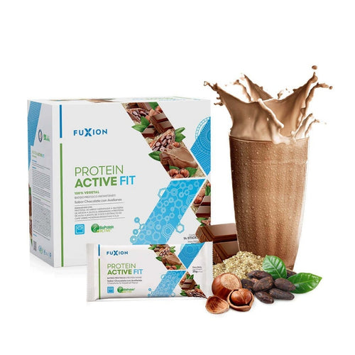 Proteína Activa Fit Fuxion Control de Peso y Saciedad con Proteína Vegetal Sabor Chocolate - 14 Sobres