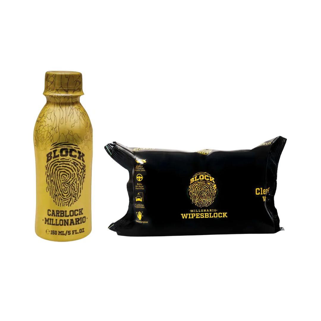 Perfume Para Carro Carblock + Paños Humedos Wipesblock