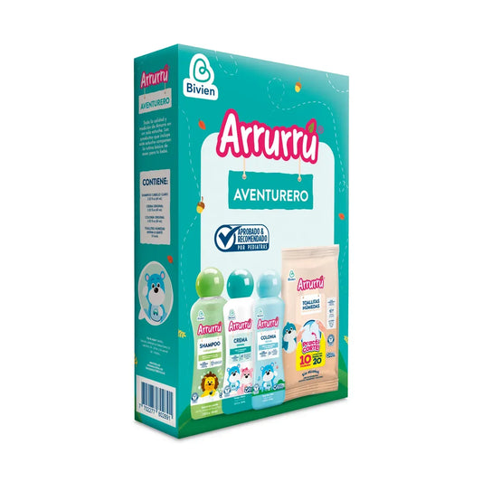 Kit Arrurú Aventurero Shampoo, Crema, Colonia Y Toallitas Humedas