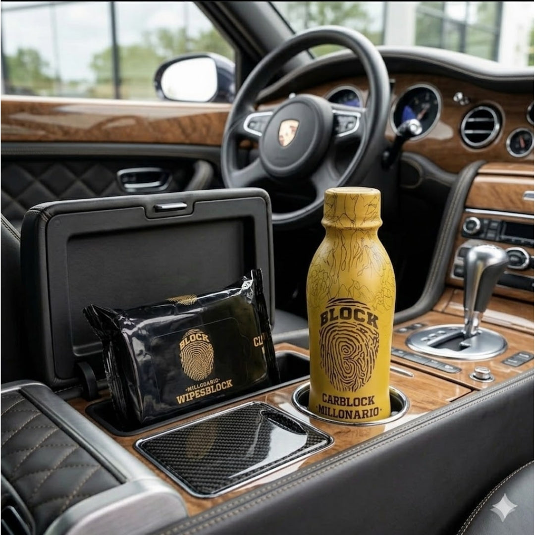 Perfume Para Carro Carblock + Paños Humedos Wipesblock