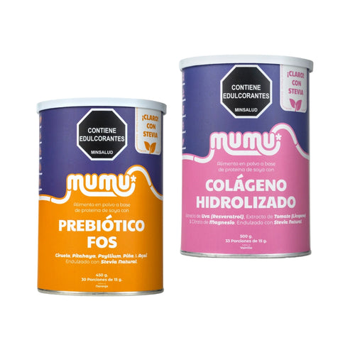 Combo Restaura con Fibra con prebióticos FOS y Colágeno Hidrolizado - Mumu