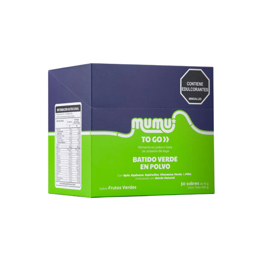 Batido Verde Mumu To Go Sabor Frutos Verdes Caja 30 Sobre