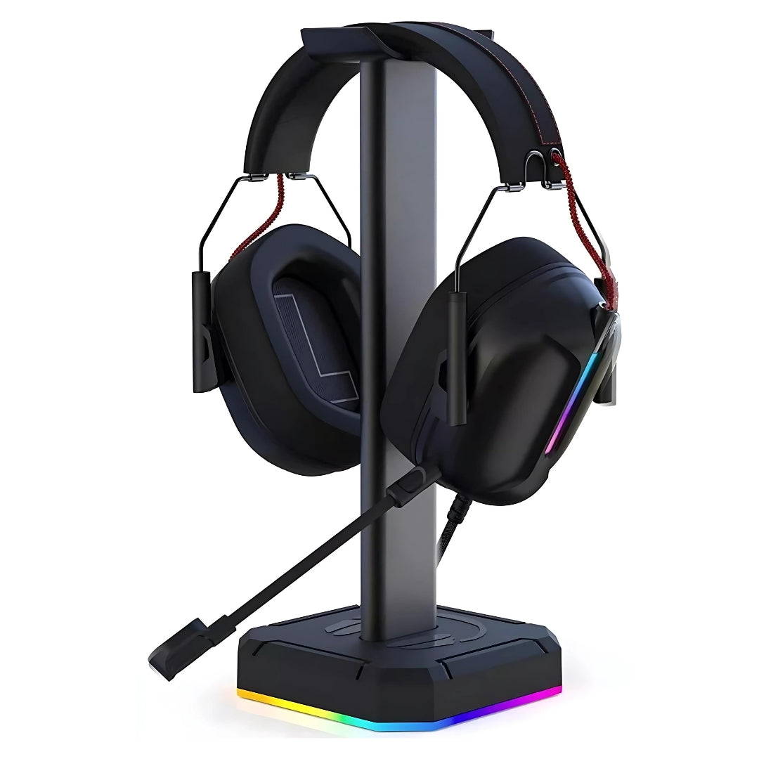 Base Soporte De Auriculares Diademas Gamer Rgb Para Mesa