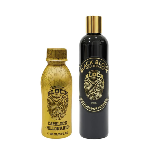 Perfume Para Carro Carblock + Restaurador De Partes Negras Blackblock