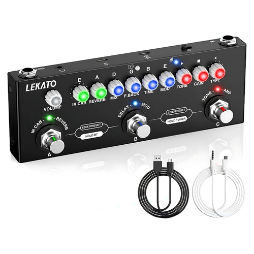 Pedalera Multiefectos Lekato Para Guitarra Eléctrica, Bajo