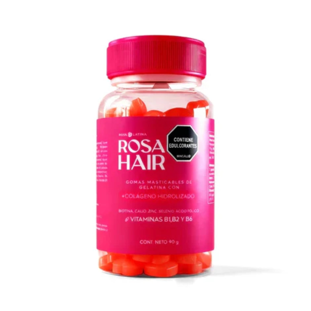 Gomas Masticables Con Colágeno Rosa Hair Para Tu Cabello, Piel y Uñas - Rosa Latina