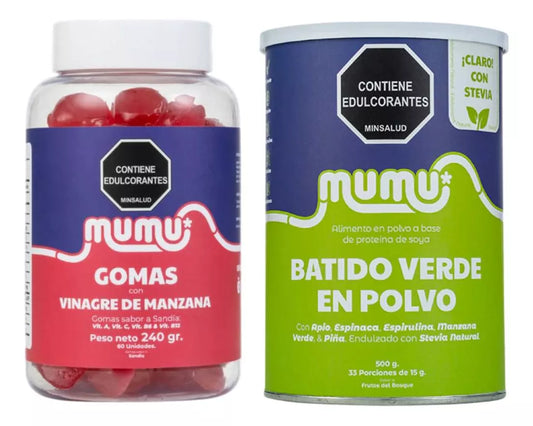 Kit Perdida De Peso : Batido Verde, Gomas De Manzana De Vinagre - Mumu