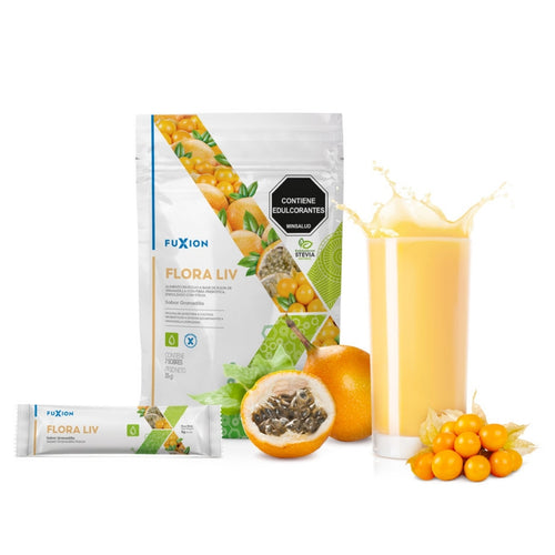 Flora Liv Fuxion Probióticos y Fibra Prebiótica para la Salud Digestiva - 7 Sobres