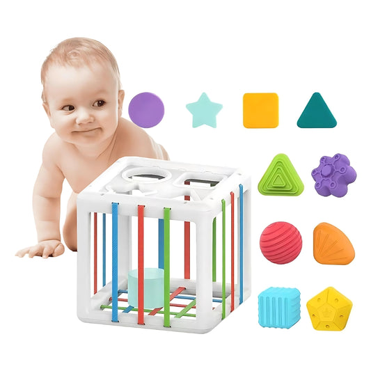 Juguete Montessori Cubo De Encajar Figuras Didácticas Para Bebé y Niño.