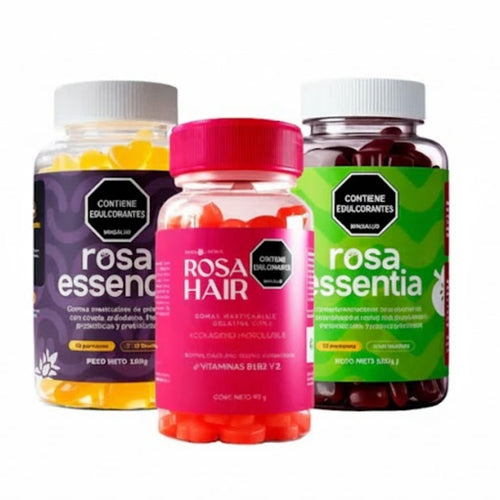 Kit Gomas Masticables Rosa Hair + Rosa Bella + Rosa Essence - Rosa 360 - Rosa Latina