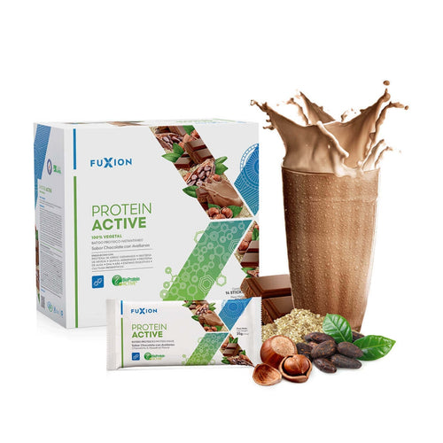 Proteína Activa Vegetal Fuxion Nutrición Completa y Alta Absorción Sabor Chocolate - 14 Sobres