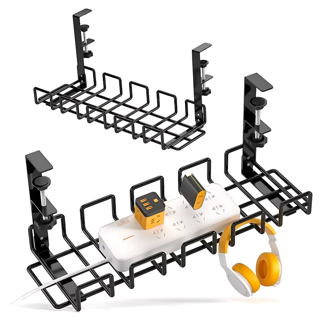 Bandeja Organizadora De Cables Para Escritorio De Metal
