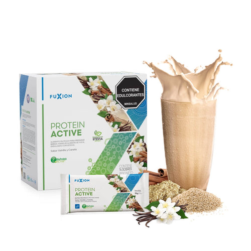 Proteína Activa Vegetal Fuxion Nutrición Completa y Alta Absorción Sabor Vainilla y Canela - 14 Sobres