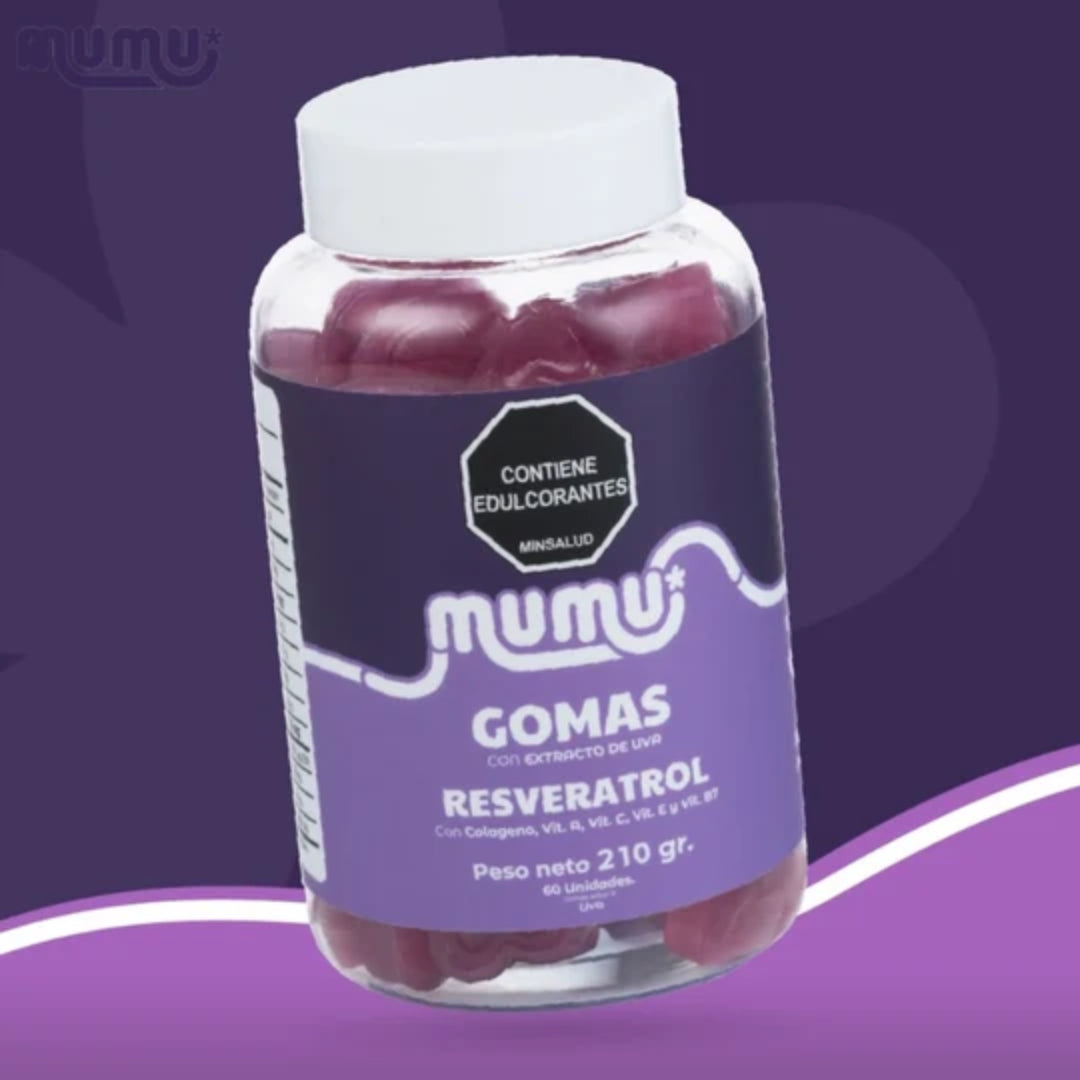 Gomas de Resveratrol 60Unds Sabor Uva -  Mumu