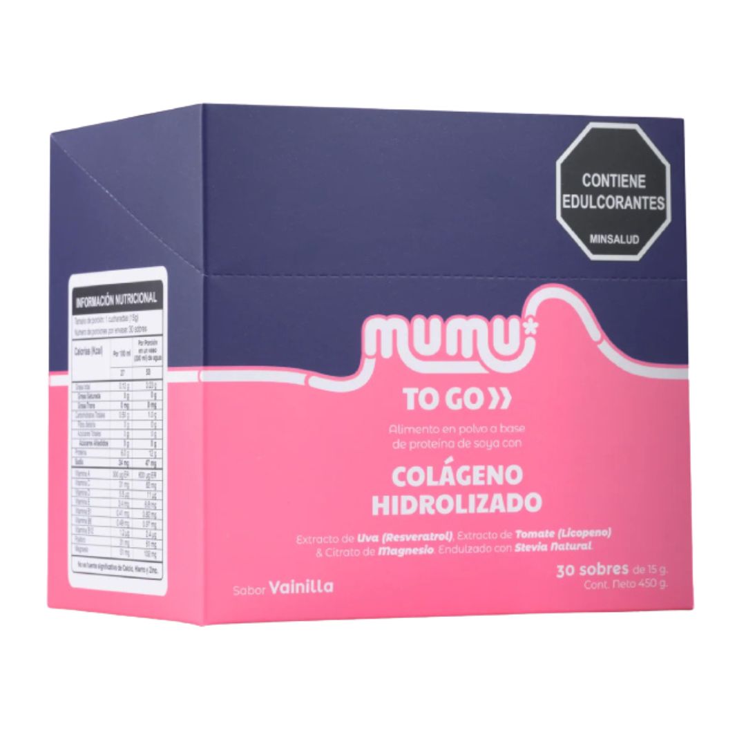 Colágeno Hidrolizado Mumu To Go Sabor Vainilla Caja 30 Sobre