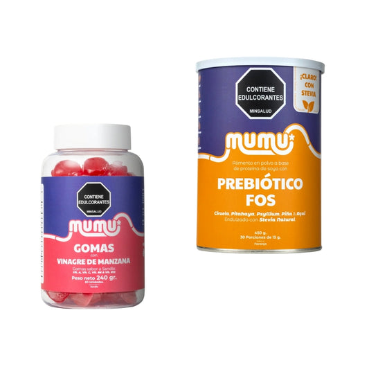 Combo Regenera con Fibra con prebióticos FOS y Gomas de Vinagre de Manzana - Mumu