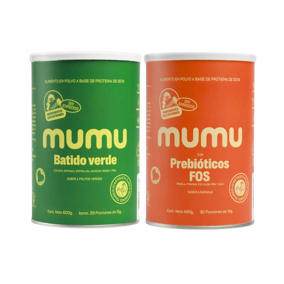 Kit Bye Bye Estreñimiento con Batido Verde y Fibra con prebióticos FOS -  Mumu