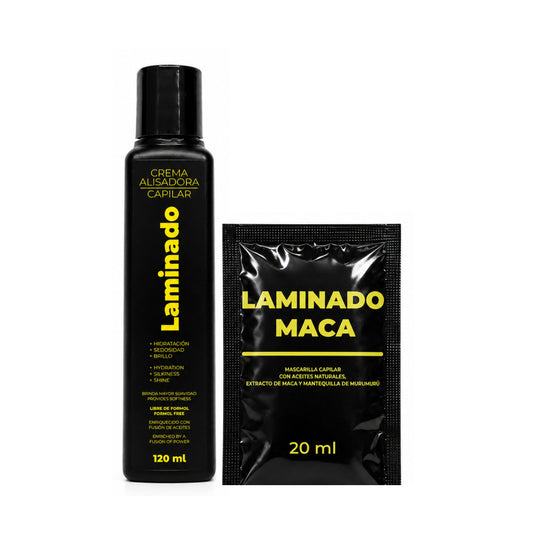 Kit Crema Alisadora Laminado 120ML + 1 Sachet Laminado Maca -  Productos Lz
