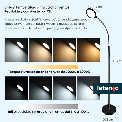 Lámpara De Pie Led Para Sala Habitación Oficina Con Control