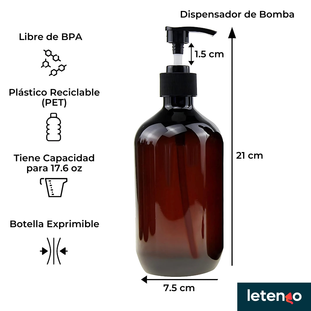 Dispensador De Jabón Loción Champú Alcohol Envase Rellenable