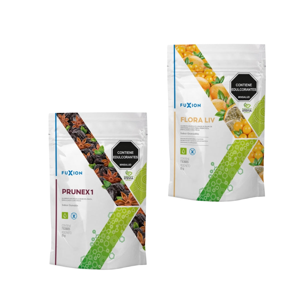 Kit Prunex + Flora Liv Fuxion Detox - 7 sobres C/u
